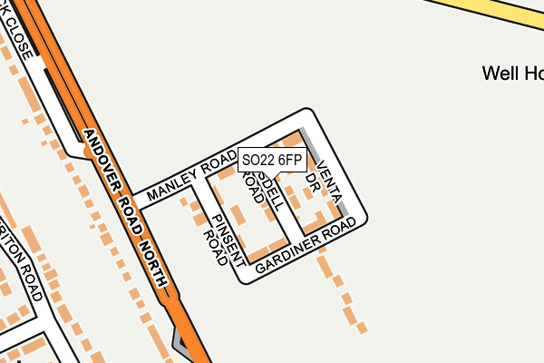 SO22 6FP map - OS OpenMap – Local (Ordnance Survey)
