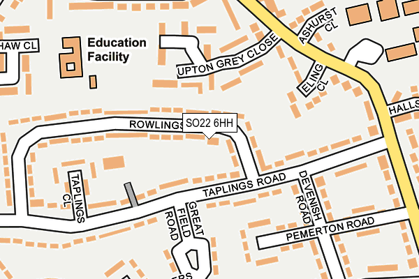SO22 6HH map - OS OpenMap – Local (Ordnance Survey)