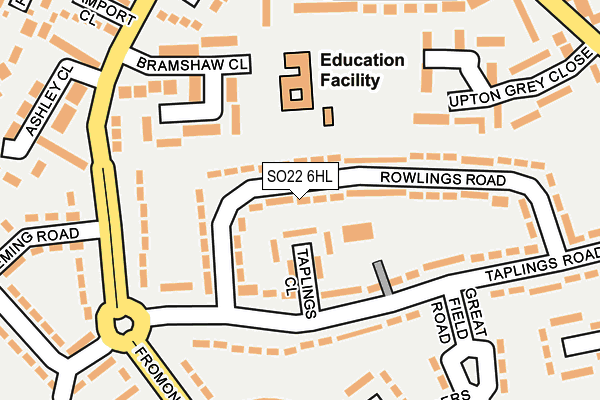 SO22 6HL map - OS OpenMap – Local (Ordnance Survey)