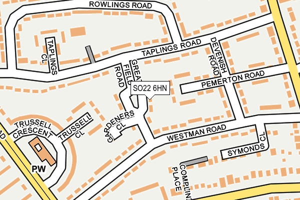 SO22 6HN map - OS OpenMap – Local (Ordnance Survey)