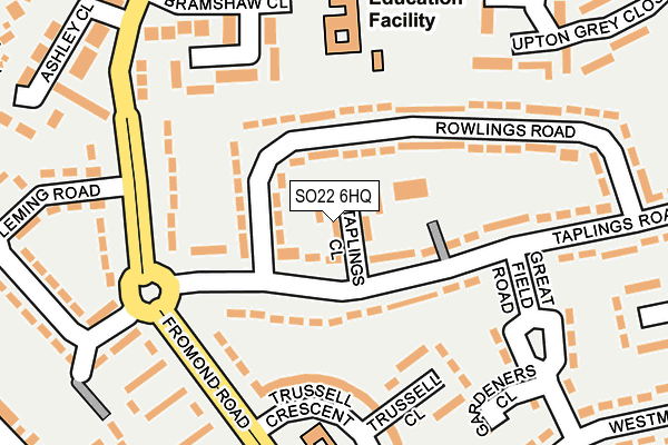 SO22 6HQ map - OS OpenMap – Local (Ordnance Survey)