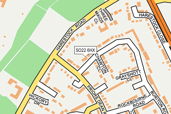 SO22 6HX map - OS OpenMap – Local (Ordnance Survey)