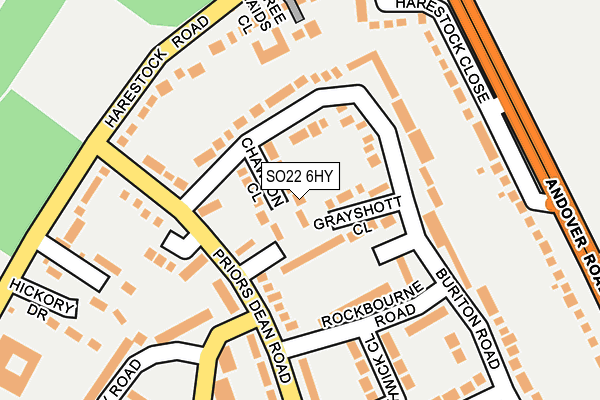 SO22 6HY map - OS OpenMap – Local (Ordnance Survey)