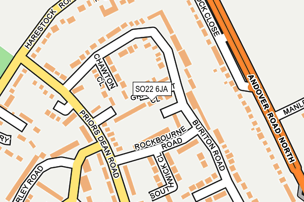 SO22 6JA map - OS OpenMap – Local (Ordnance Survey)