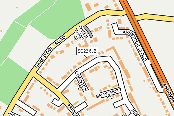 SO22 6JB map - OS OpenMap – Local (Ordnance Survey)