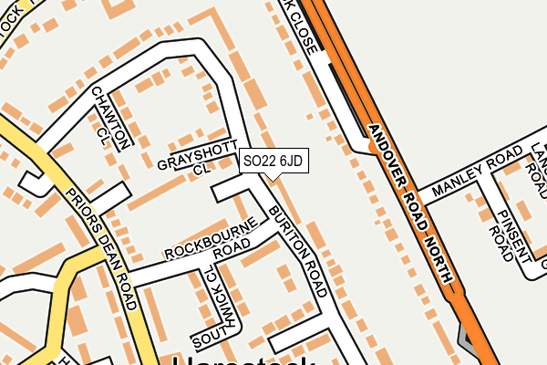 SO22 6JD map - OS OpenMap – Local (Ordnance Survey)