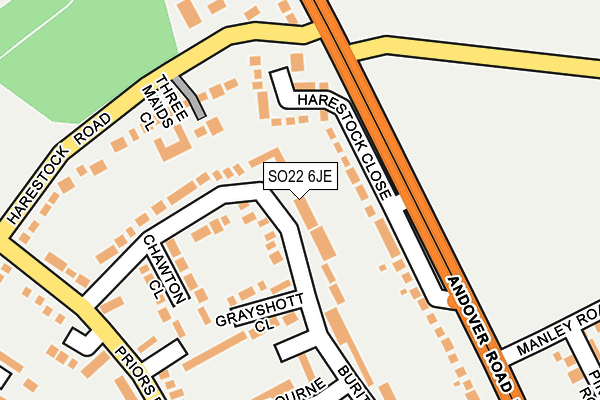 SO22 6JE map - OS OpenMap – Local (Ordnance Survey)