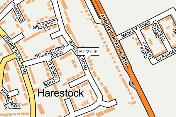 SO22 6JF map - OS OpenMap – Local (Ordnance Survey)