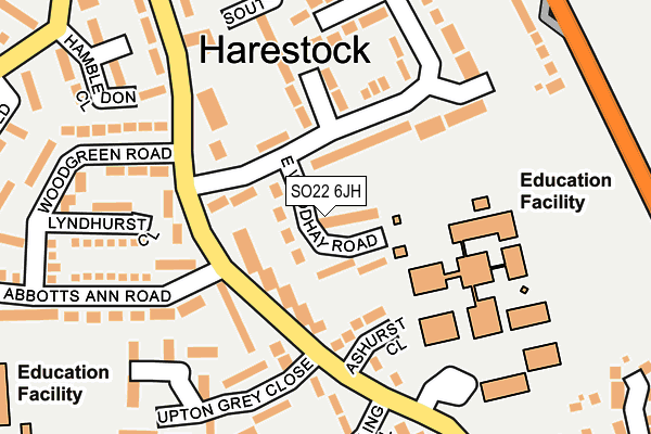 SO22 6JH map - OS OpenMap – Local (Ordnance Survey)