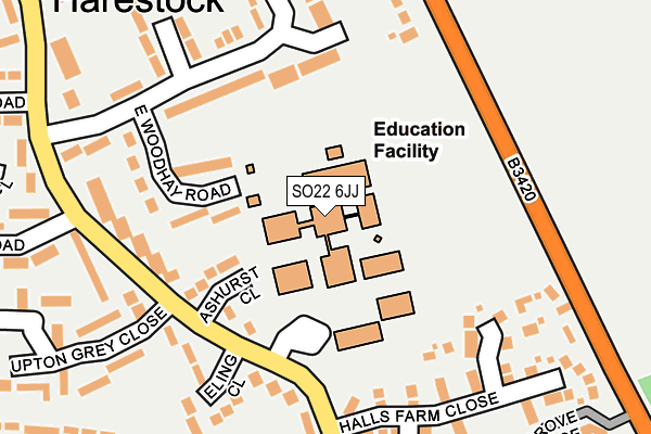 SO22 6JJ map - OS OpenMap – Local (Ordnance Survey)