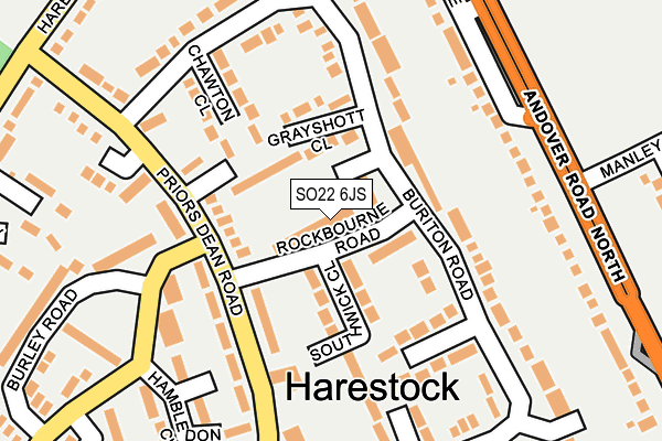 SO22 6JS map - OS OpenMap – Local (Ordnance Survey)