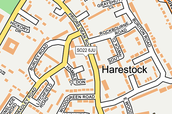 SO22 6JU map - OS OpenMap – Local (Ordnance Survey)