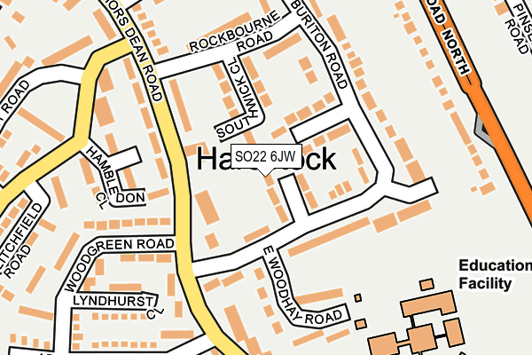 SO22 6JW map - OS OpenMap – Local (Ordnance Survey)