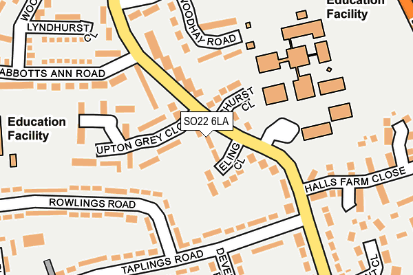 SO22 6LA map - OS OpenMap – Local (Ordnance Survey)