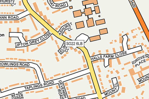 SO22 6LB map - OS OpenMap – Local (Ordnance Survey)