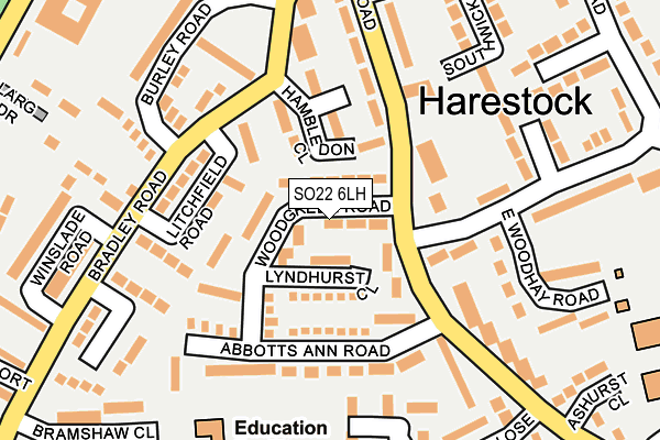 SO22 6LH map - OS OpenMap – Local (Ordnance Survey)