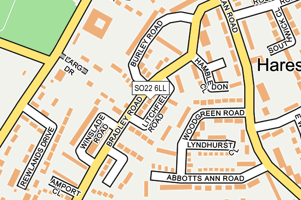 SO22 6LL map - OS OpenMap – Local (Ordnance Survey)