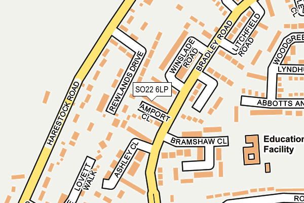 SO22 6LP map - OS OpenMap – Local (Ordnance Survey)