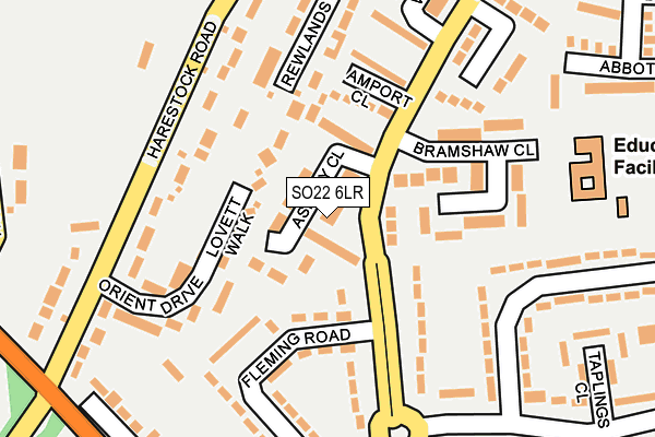 SO22 6LR map - OS OpenMap – Local (Ordnance Survey)