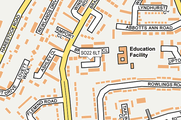 SO22 6LT map - OS OpenMap – Local (Ordnance Survey)