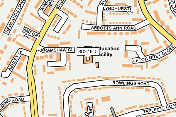 SO22 6LU map - OS OpenMap – Local (Ordnance Survey)