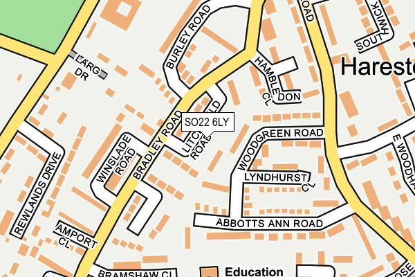 SO22 6LY map - OS OpenMap – Local (Ordnance Survey)