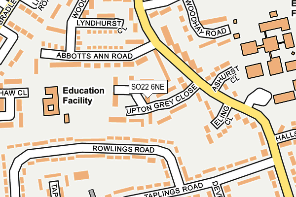 SO22 6NE map - OS OpenMap – Local (Ordnance Survey)