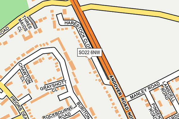 SO22 6NW map - OS OpenMap – Local (Ordnance Survey)