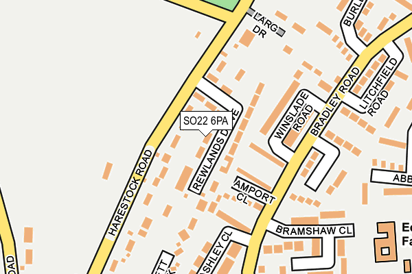 SO22 6PA map - OS OpenMap – Local (Ordnance Survey)