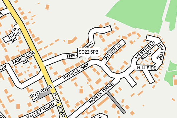 SO22 6PB map - OS OpenMap – Local (Ordnance Survey)