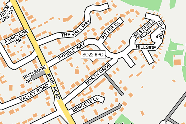 SO22 6PQ map - OS OpenMap – Local (Ordnance Survey)