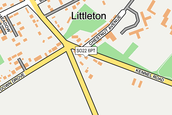 SO22 6PT map - OS OpenMap – Local (Ordnance Survey)