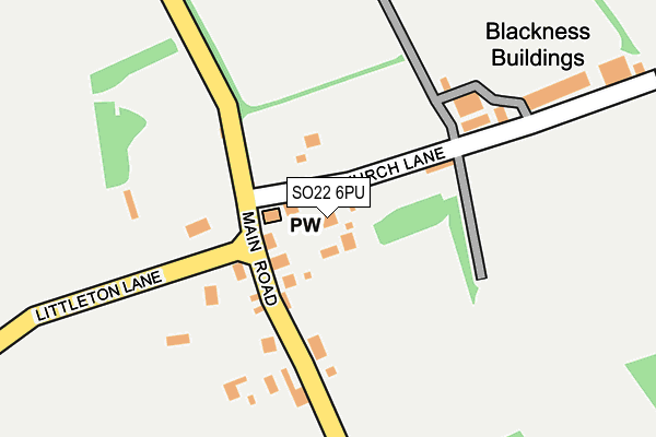 SO22 6PU map - OS OpenMap – Local (Ordnance Survey)