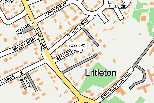 SO22 6PX map - OS OpenMap – Local (Ordnance Survey)