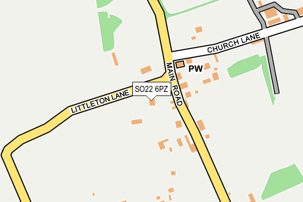 SO22 6PZ map - OS OpenMap – Local (Ordnance Survey)