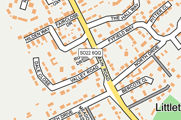 SO22 6QQ map - OS OpenMap – Local (Ordnance Survey)