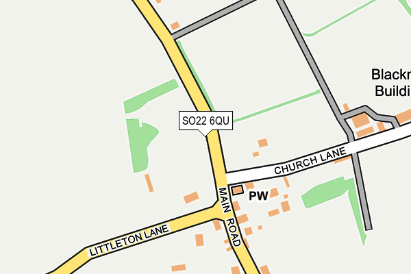 SO22 6QU map - OS OpenMap – Local (Ordnance Survey)