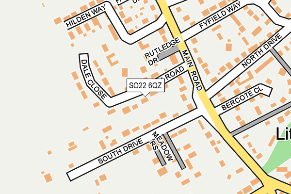 SO22 6QZ map - OS OpenMap – Local (Ordnance Survey)