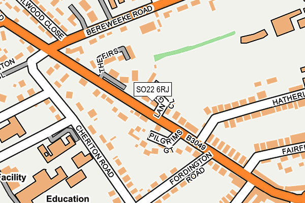 SO22 6RJ map - OS OpenMap – Local (Ordnance Survey)