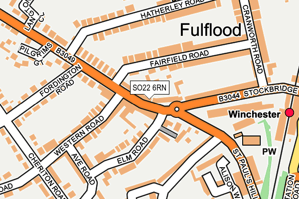 SO22 6RN map - OS OpenMap – Local (Ordnance Survey)