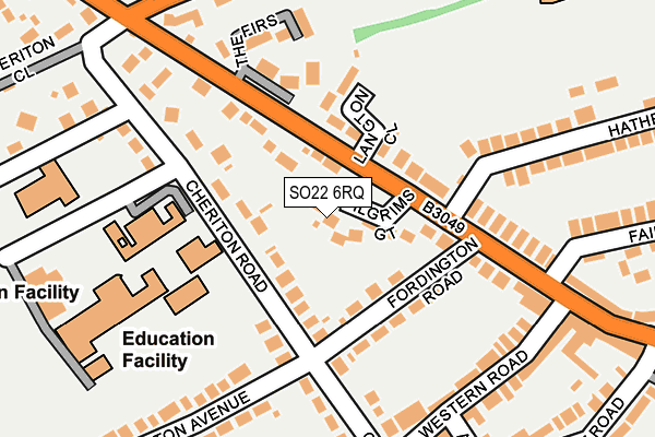 SO22 6RQ map - OS OpenMap – Local (Ordnance Survey)