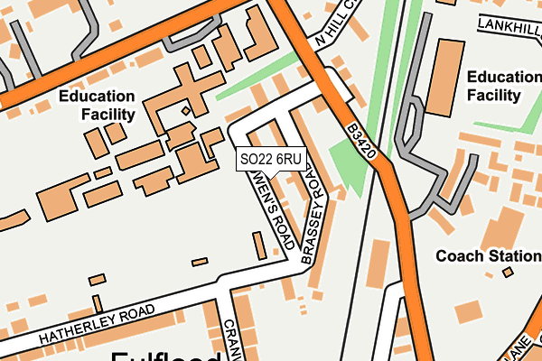 SO22 6RU map - OS OpenMap – Local (Ordnance Survey)