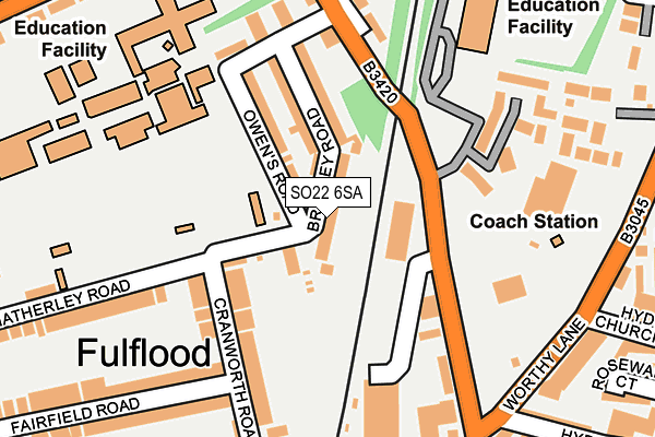 SO22 6SA map - OS OpenMap – Local (Ordnance Survey)