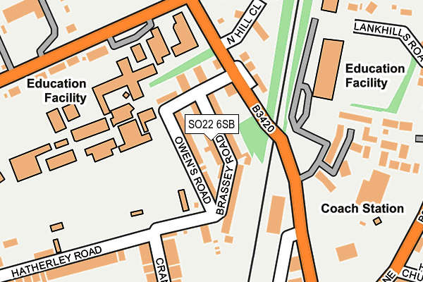 SO22 6SB map - OS OpenMap – Local (Ordnance Survey)