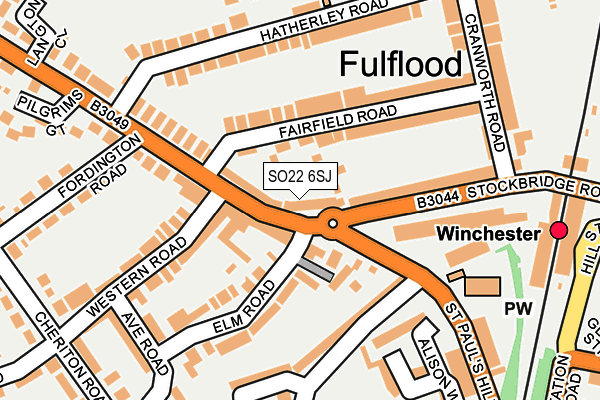 SO22 6SJ map - OS OpenMap – Local (Ordnance Survey)