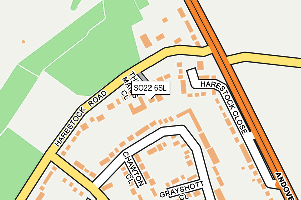 SO22 6SL map - OS OpenMap – Local (Ordnance Survey)