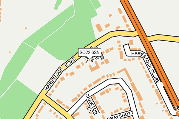 SO22 6SN map - OS OpenMap – Local (Ordnance Survey)