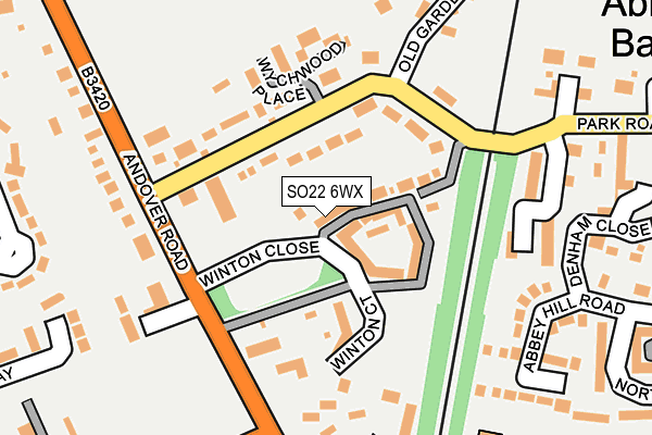 SO22 6WX map - OS OpenMap – Local (Ordnance Survey)