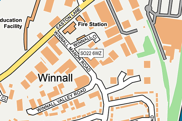 SO22 6WZ map - OS OpenMap – Local (Ordnance Survey)