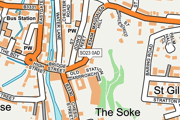 SO23 0AD map - OS OpenMap – Local (Ordnance Survey)